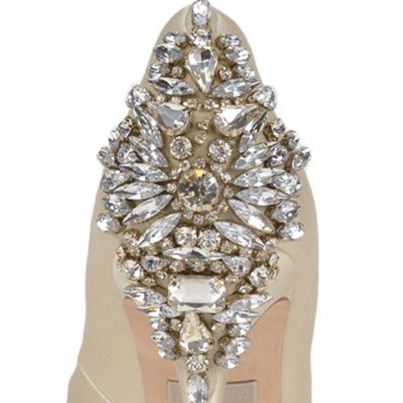 Badgley Mischka Nilla Embellished Ivory Heels - Picture 2 of 3